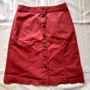 High-Waisted Coral Talbots Stretch Skirt